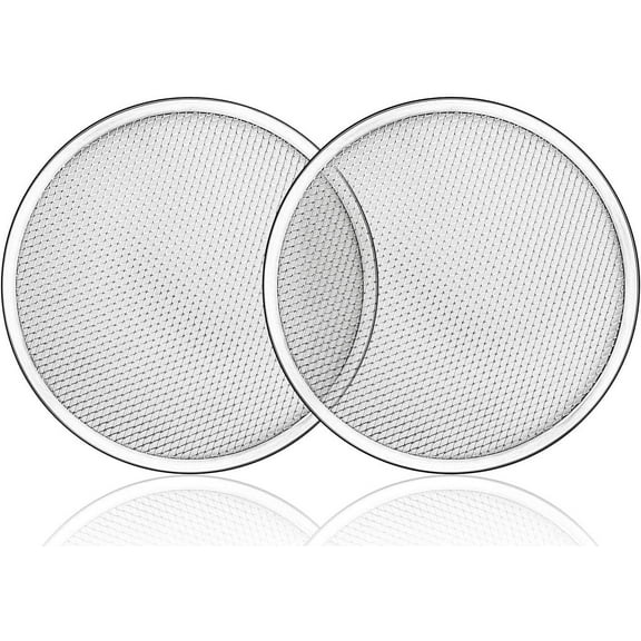 Soro Essentials- Set of 2- Aluminum 9” Round Pizza Screen- Commercial Grade Seamless Pizza Baking Screen for Oven Pizza Crisper Tray Pizza Baking Tray for Home Restaurant