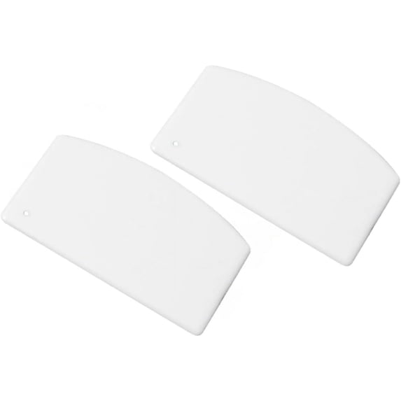 Soro Essentials- Set of 2 Plastic 5-1/2" Flexible Dough Scraper White Color- Cutter for Bread Pizza Dough Scraper Chopper Multipurpose Scraper Kitchen Baking Utensil