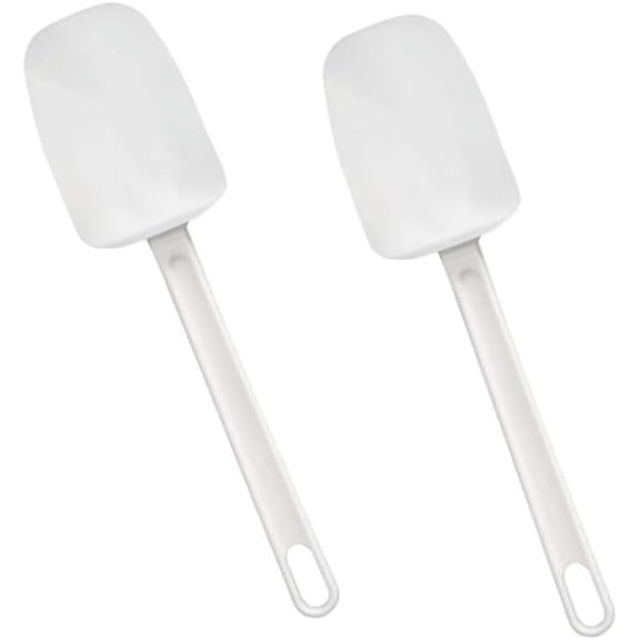 Soro Essentials- Set of 2 Rubber 10 Spoon Shaped Spatulas- Scraper Spatula Food Grade Kitchen Utensils Good for Baking Cooking Scraping Stirring and Mixing Dishwasher Safe