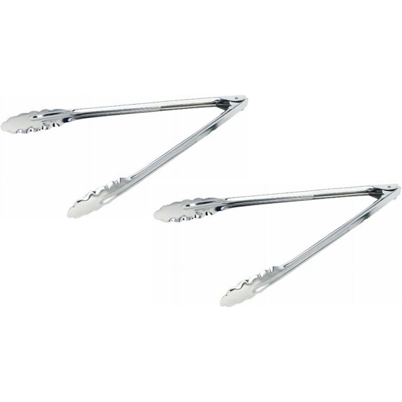 Soro Essentials- Set of 2- Stainless Steel 16” Heavy Duty Utility Tongs 1.5 mm Thickness- Tong with Scalloped Edge Tongs for Food Parties and Holiday Food Tongs Buffet Tongs Versatile and Durable