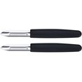 thumbnail image 1 of Soro Essentials- Set of 2 Stainless Steel 2.5” Blade Peelers with Black Handle- Potato Vegetable Apple Peelers for kitchen Fruit Carrot Veggie Potatoes with Ergonomic Handle, 1 of 5