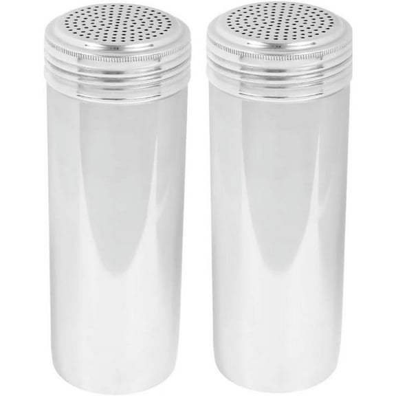 Soro Essentials- Set of 2 Stainless Steel 22 oz. Salt and Pepper Dredge Shakers- Seasonings Spice Shakers with Holes Spice Dispenser for Cooking Baking Dredge for Spice Sugar Seasoning Cinnamon