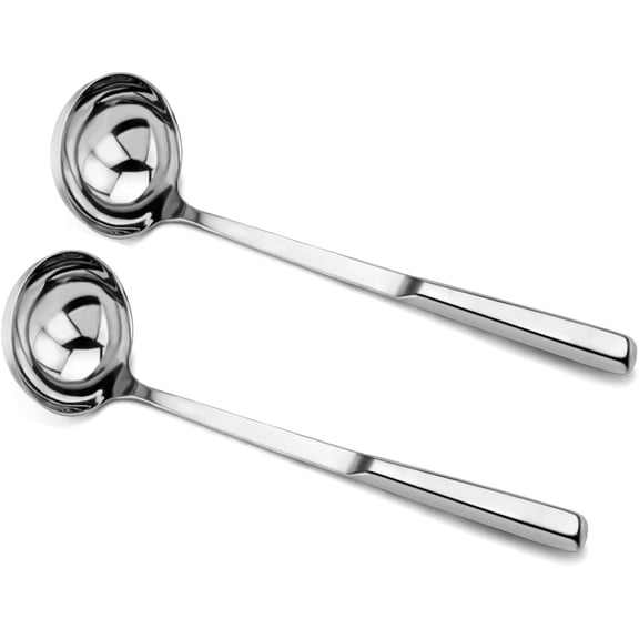 Soro Essentials – Set of 2- Stainless Steel 4 oz. Buffet Soup Ladle with Hollow Handle- Mirror Polished Serving Utensils Cutlery Utensil Elegant Design for Home Kitchen Banquet Buffet Restaurant