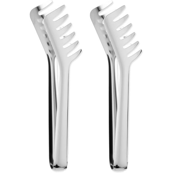 Soro Essentials- Set of 2 Stainless Steel Kitchen Spaghetti Tongs- Comb Shaped Spaghetti Tongs Noodles Pasta Clip Kitchen Cooking Tool Pasta Tongs for Spaghetti Salad