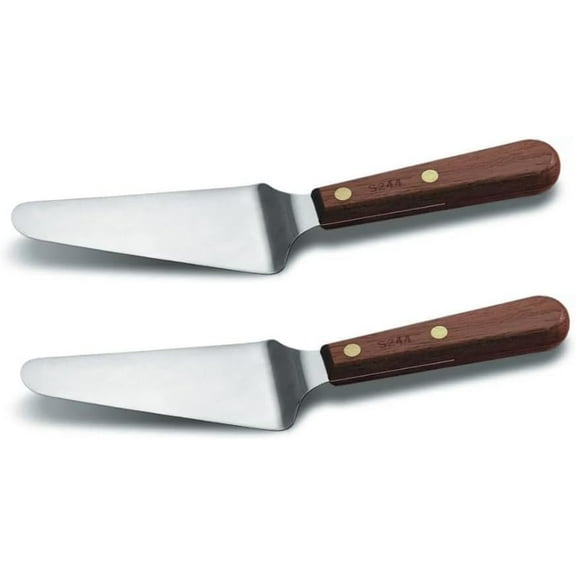 Soro Essentials- Set of 2- Stainless Steel Pie Server with Wooden Handle- Pie Server Pie Spatula Cake Cutter with Comfortable Handle Easy to Grip for Cutting and Serving Desserts Brownies Pizza Cake