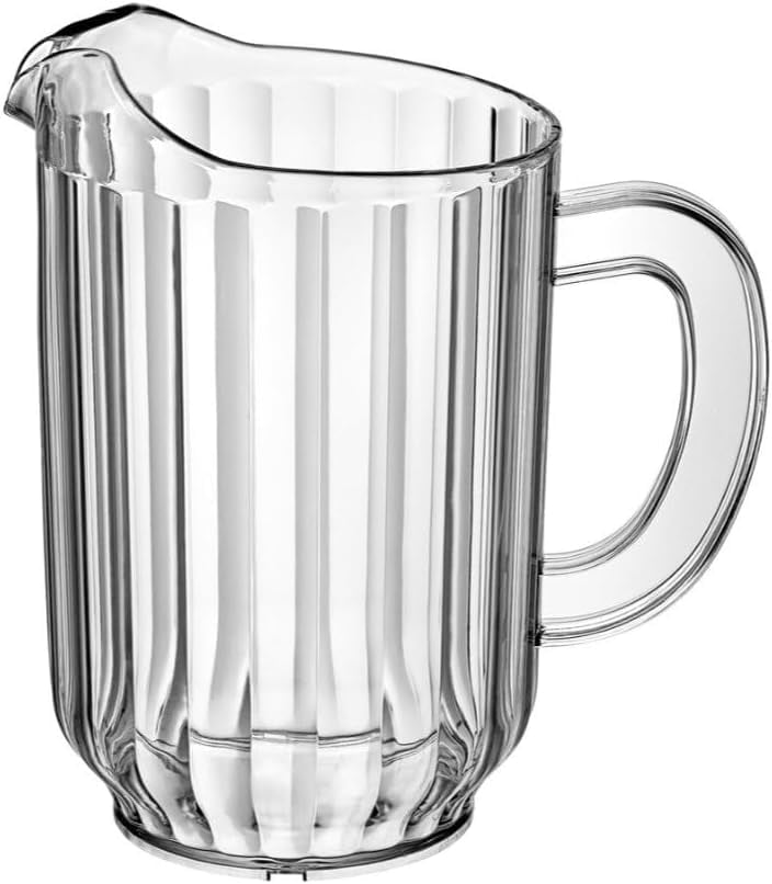 Soro Essentials- Set of 12 SAN Restaurant Water Pitcher 60 oz. Clear Color- Beverage Serveware Carafe Clear Pitcher for Restaurants Catering Kitchens