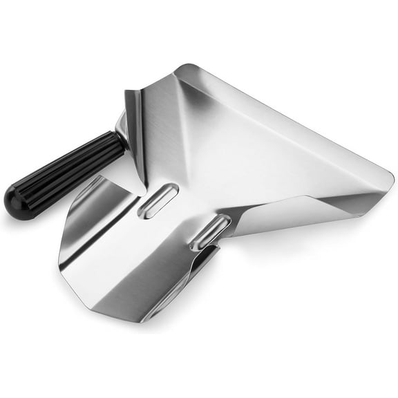 Soro Essentials- Stainless Steel Commercial French Fry Bagger with Left Handle- Fry Scoop Popcorn Scoop Quick Fill Tool Food Scoop for Food Bags Boxes Multipurpose Utility Scooper