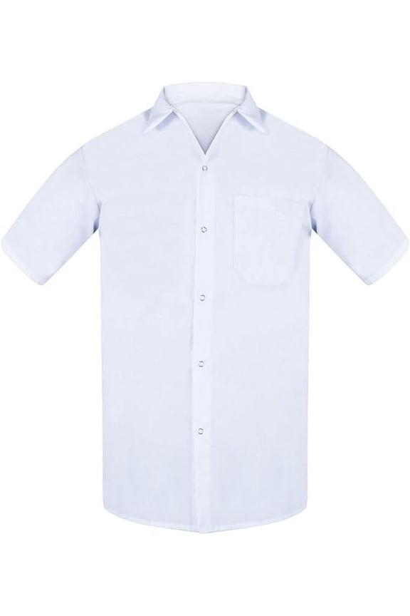 - XX-Large Polyester Restaurant Utility Cook Shirt White Color- Short Sleeve Breathable Cook Shirt for Food Service Caterers Bakers and Culinary Restaurant Kitchen Work Clothes