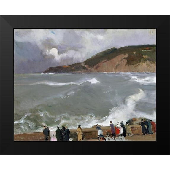 Sorolla, Joaquin 18x15 Black Modern Framed Museum Art Print Titled - Breakwater-San Sebastian