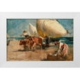 thumbnail image 1 of Sorolla, Joaquin 32x22 White Modern Wood Framed Museum Art Print Titled - Beach scene, 1 of 4