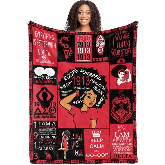 Sorority Gifts for Women Sorority Blanket 40''''x50'''', African American Sorority, J1913 Elephant Sorority Birthday Gifts for Women Girl Throw Blanket