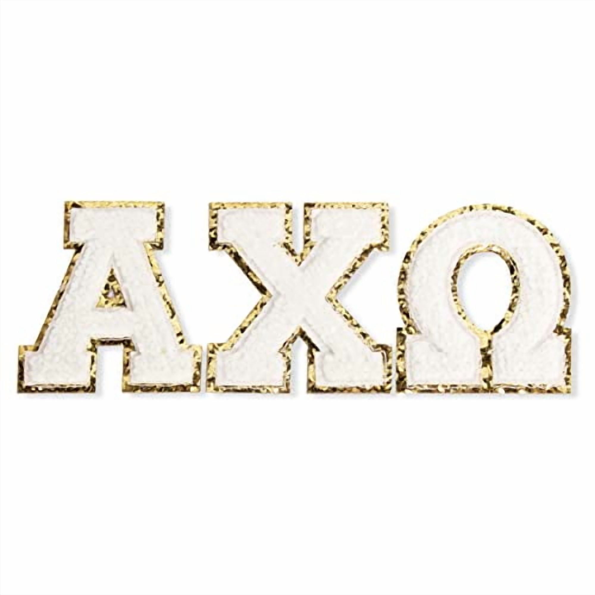 Sorority Shop Alpha Chi Omega Chenille Letter Stickers - Adhesive Back ...