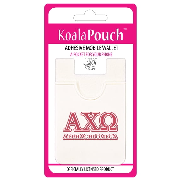 Sorority Shop Alpha Chi Omega - Koala Pouch - Adhesive Cell Phone Wallet with ACO Greek Letter Design