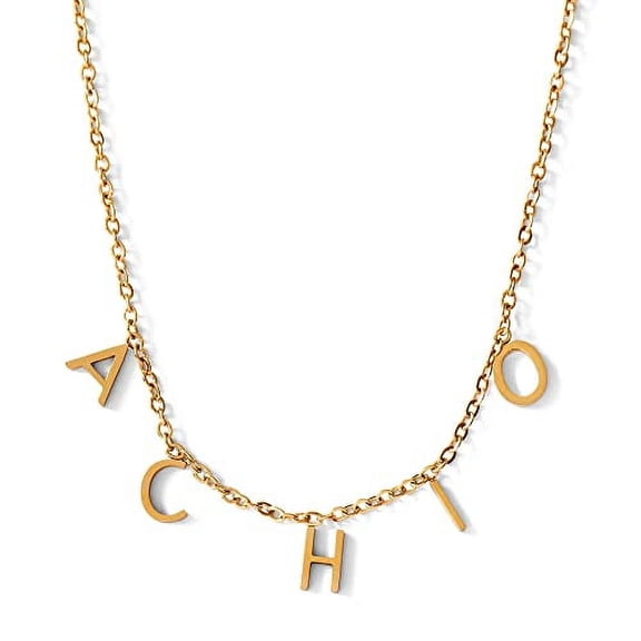 Sorority Shop Alpha Chi Omega Necklace ACO Name Necklace, 18K Gold Plated Sorority Gifts Necklace, Long-Lasting Alpha Chi Omega Gifts for Women