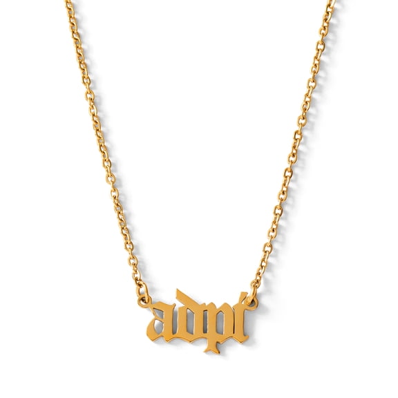 Sorority Shop Alpha Delta Pi Necklace  ADP Old English Font Design, 18K Gold Plated, Gifts for Women