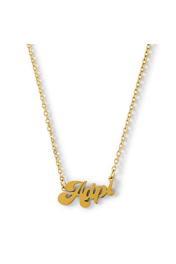 Alpha Delta Pi Necklace Retro Font Design with 18K Gold Plating, Gifts for Women