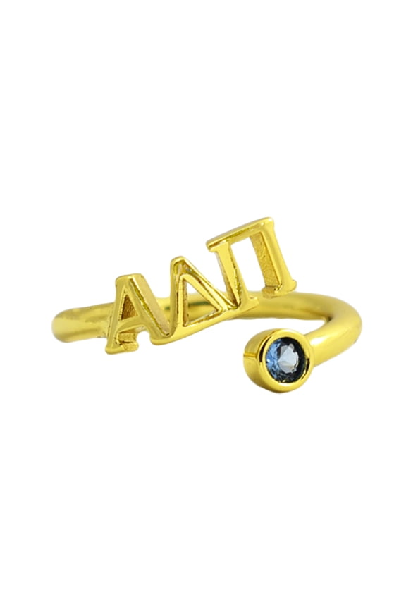 Alpha Delta Pi Stacking Ring Set - Adjustable Rings with 18k Gold Plating