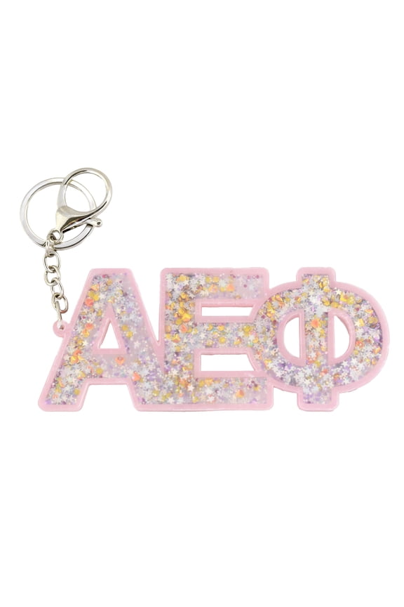 Alpha Epsilon Phi Glitter Keychain