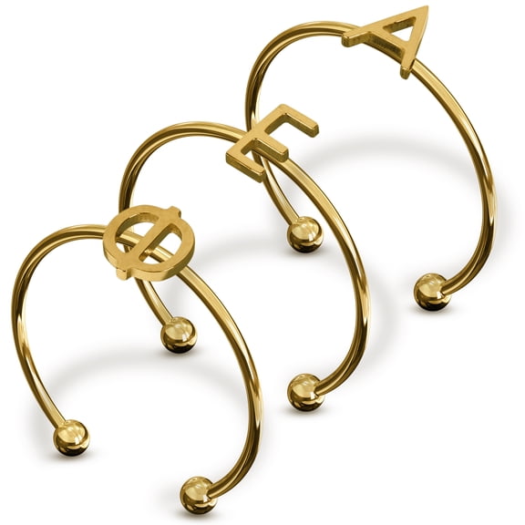 Sorority Shop Alpha Epsilon Phi Stacking Ring Set - Adjustable Rings with 18k Gold Plating