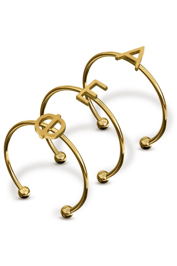 Alpha Epsilon Phi Stacking Ring Set - Adjustable Rings with 18k Gold Plating