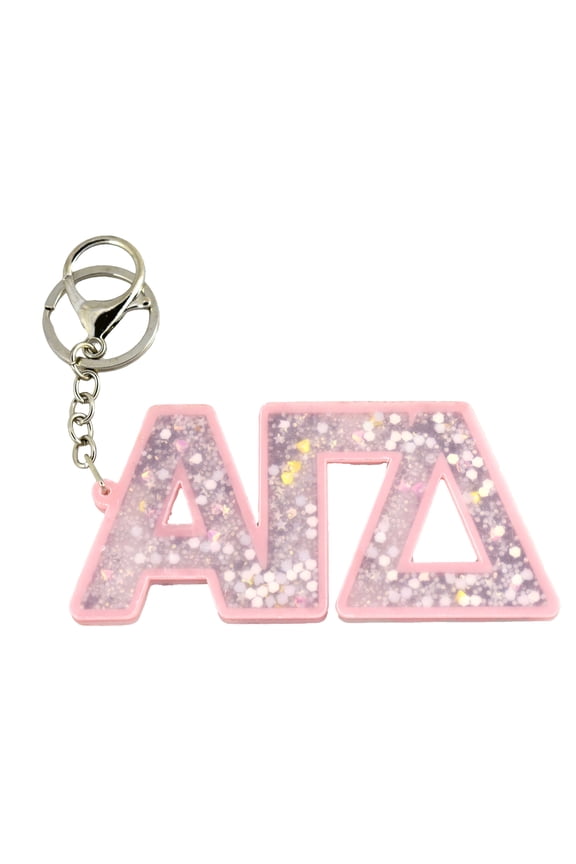 Alpha Gamma Delta Glitter Keychain