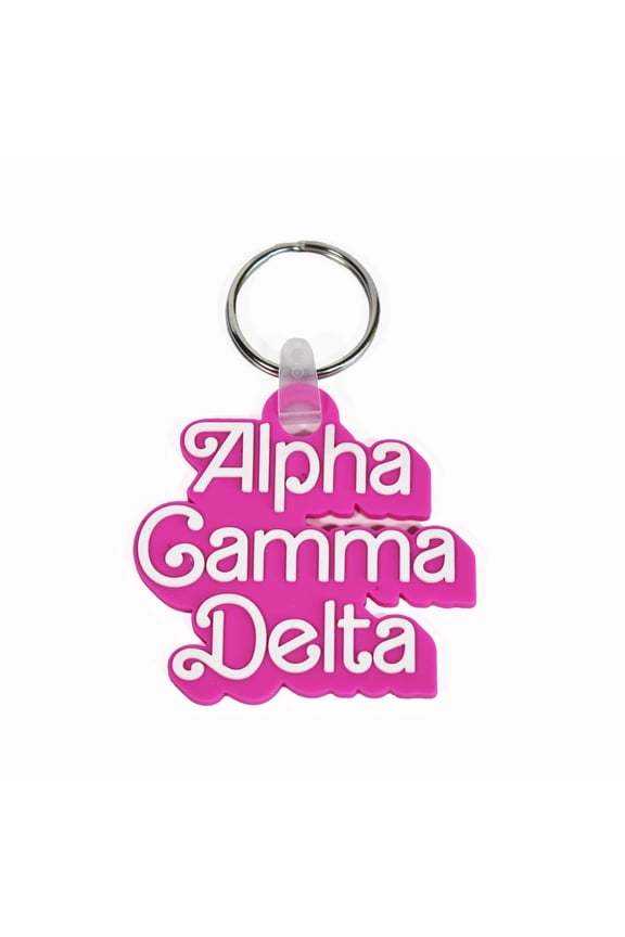 Alpha Gamma Delta Keychain - Retro Dolly Sorority Name Design