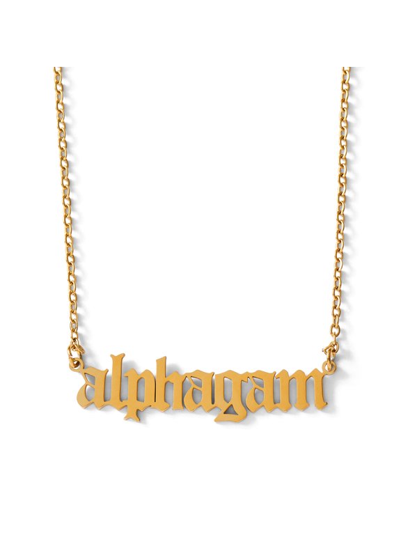 Alpha Gamma Delta Necklace AGD Old English Font Design, 18K Gold Plated, Gifts for Women