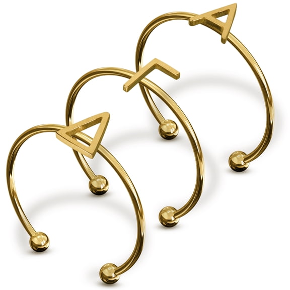 Sorority Shop Alpha Gamma Delta Stacking Ring Set - Adjustable Rings with 18k Gold Plating