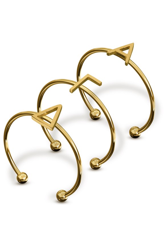 Alpha Gamma Delta Stacking Ring Set - Adjustable Rings with 18k Gold Plating