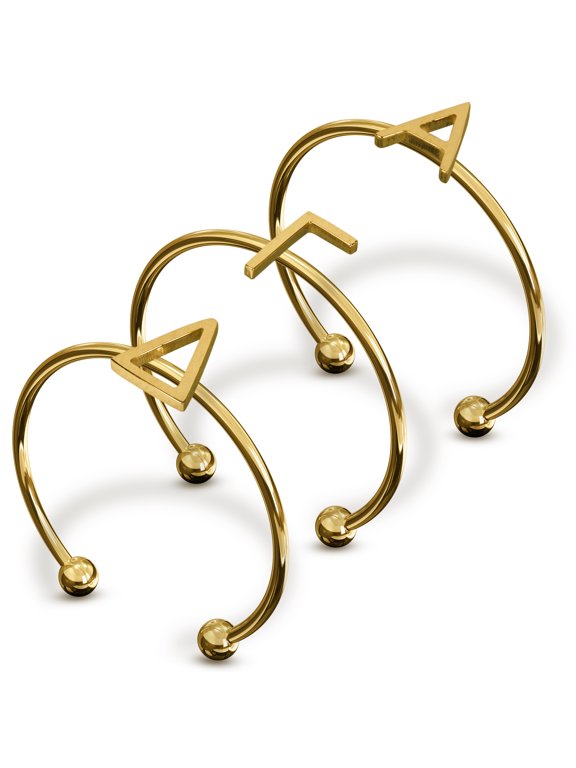 Alpha Gamma Delta Stacking Ring Set - Adjustable Rings with 18k Gold Plating