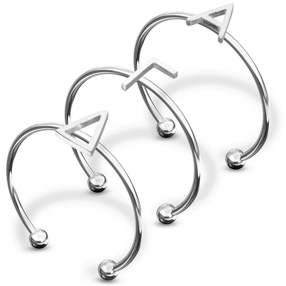 Sorority Shop Alpha Gamma Delta Stacking Ring Set - Adjustable Rings with Silver Plating