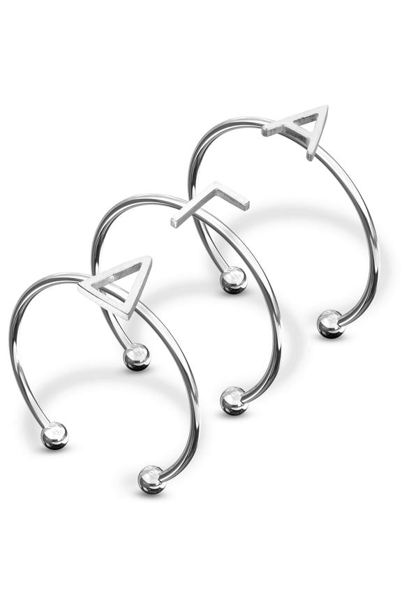 Alpha Gamma Delta Stacking Ring Set - Adjustable Rings with Silver Plating