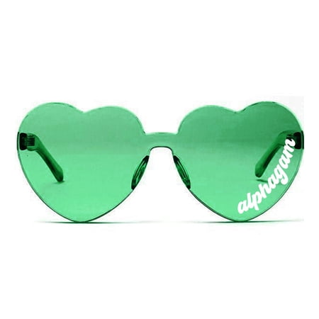 Sorority Shop Alpha Gamma Delta Sunglasses — Heart Shaped Sunglasses printed with "alphagam" Nickname