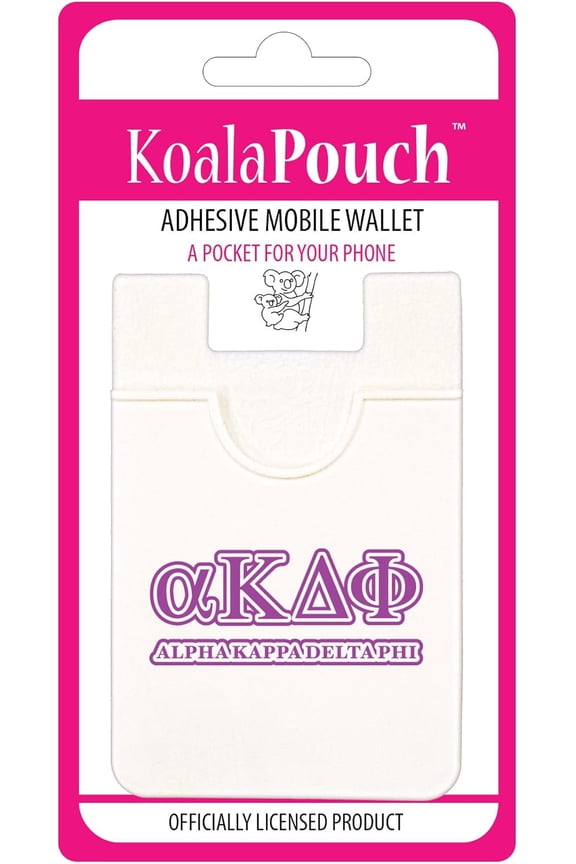 Alpha Kappa Delta Phi - Koala Pouch - Adhesive Cell Phone Wallet with AKDP Greek Letter Design