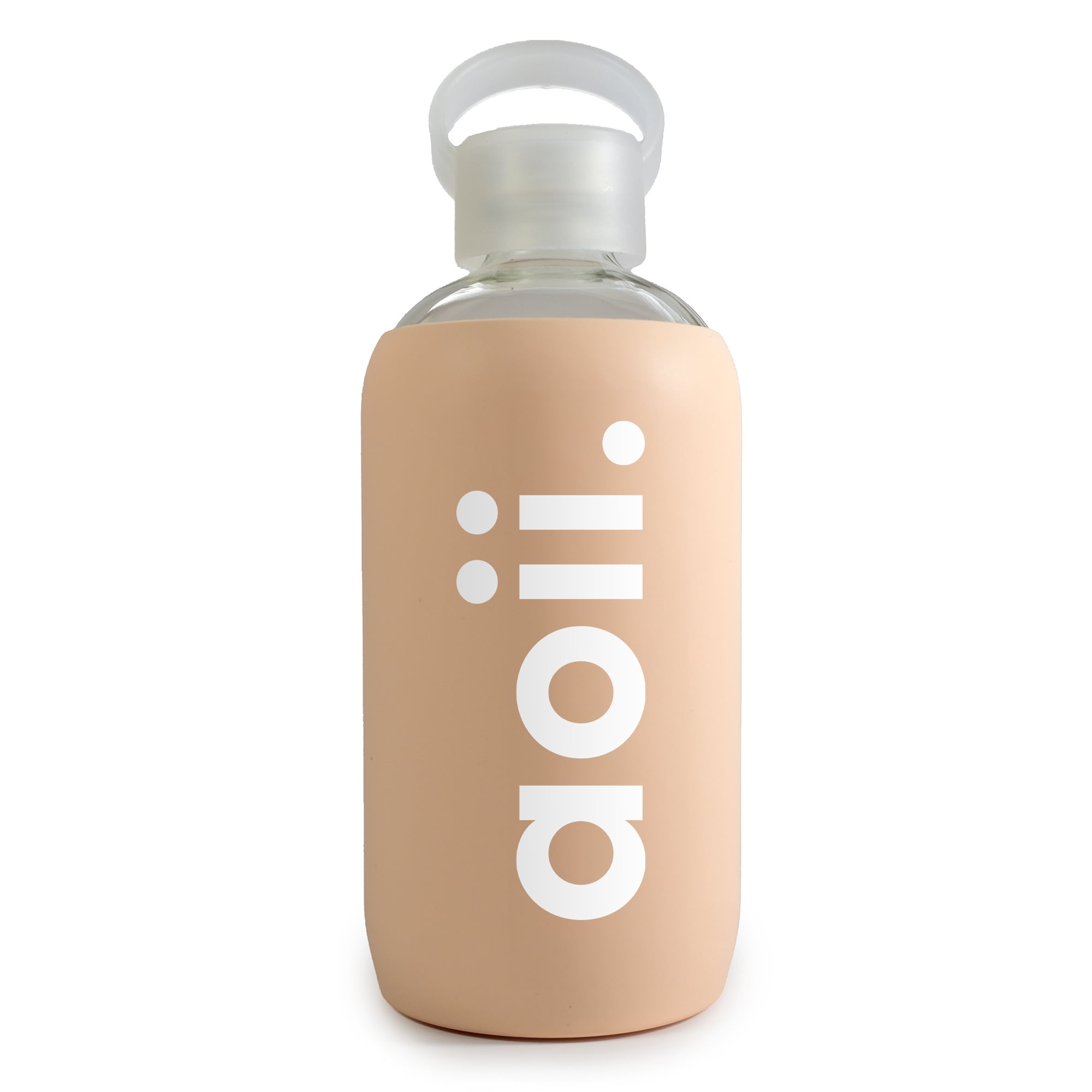Sorority Shop Alpha Omicron Pi Glass Water Bottle with Silicone Sleeve - 16 Oz Reusable Water Bottle with Leakproof Cap
