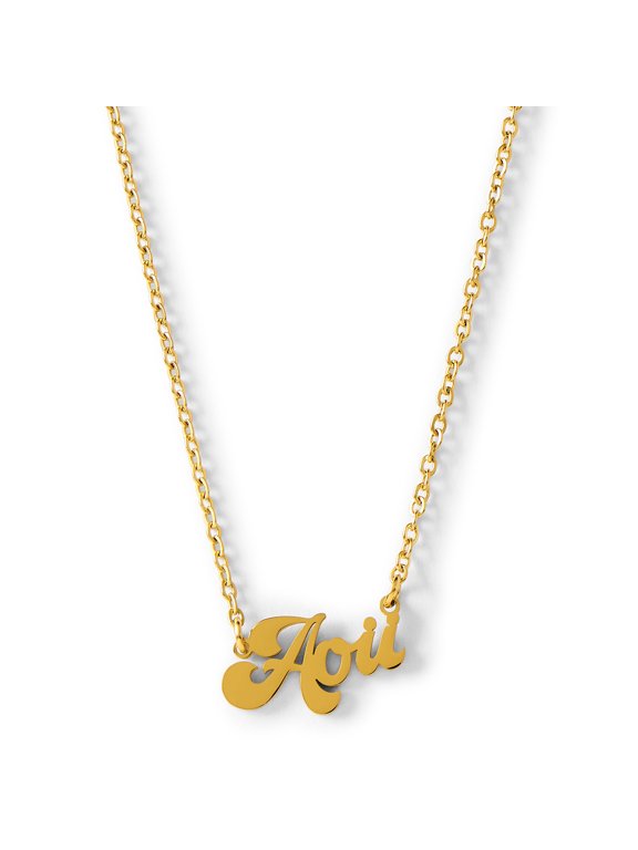 Alpha Omicron Pi Necklace Retro Font Design with 18K Gold Plating, Gifts for Women