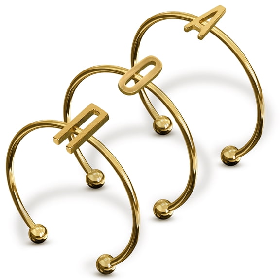 Sorority Shop Alpha Omicron Pi Stacking Ring Set - Adjustable Rings with 18k Gold Plating