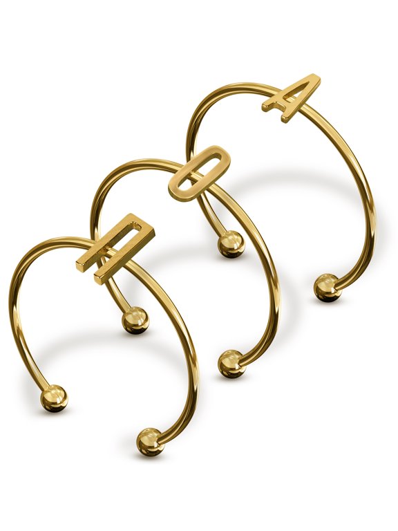 Alpha Omicron Pi Stacking Ring Set - Adjustable Rings with 18k Gold Plating