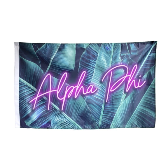 Sorority Shop Alpha Phi - Sorority Name Flag (Neon Design)
