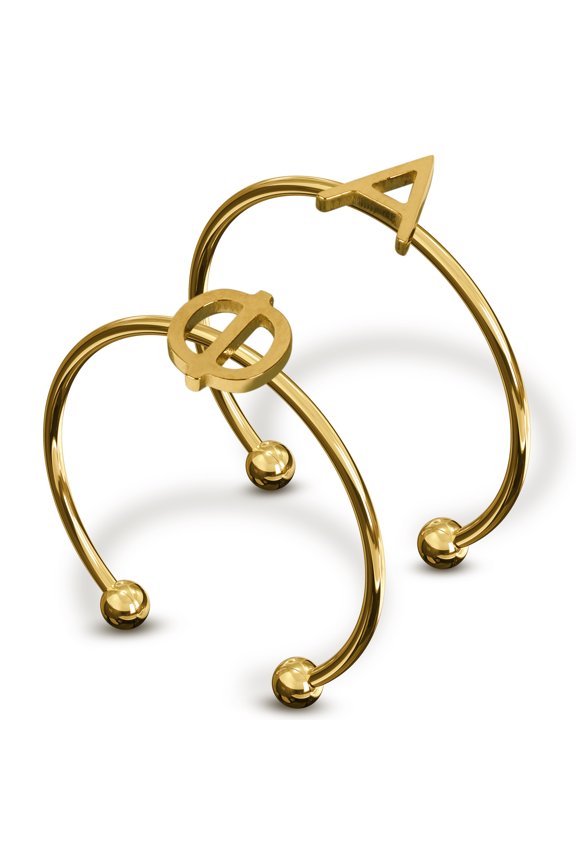 Alpha Phi Stacking Ring Set - Adjustable Rings with 18k Gold Plating