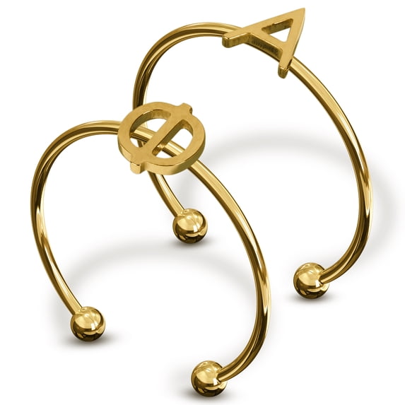 Sorority Shop Alpha Phi Stacking Ring Set - Adjustable Rings with 18k Gold Plating