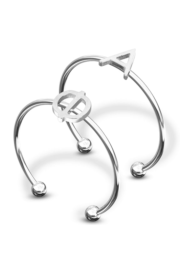 Alpha Phi Stacking Ring Set - Adjustable Rings with Silver Plating