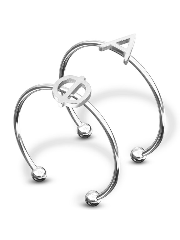 Alpha Phi Stacking Ring Set - Adjustable Rings with Silver Plating
