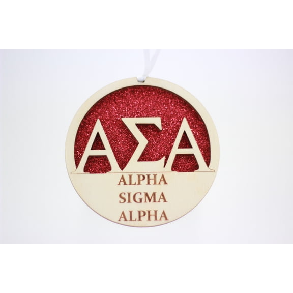 Sorority Shop Alpha Sigma Alpha - Laser Carved Greek Letter Ornament - 3" Round