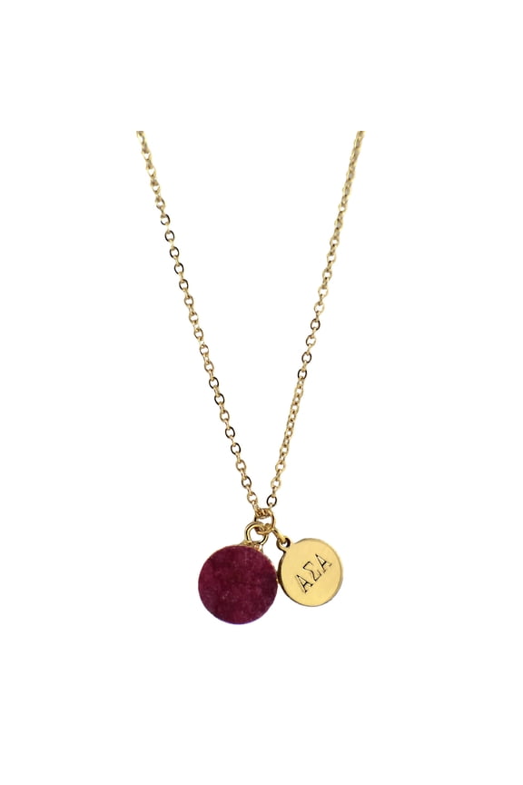 Alpha Sigma Alpha Red Druzy Gemstone Necklace with Engraved Pendant  14K Gold-Dipped Jewelry  Sorority Gift, Charm Paraphernalia