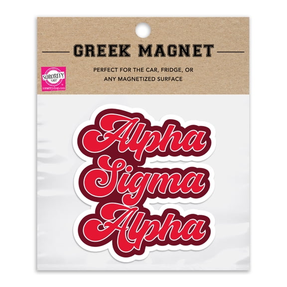 Sorority Shop Alpha Sigma AlphaRetro Car Magnet Set of 2 - Removable, No Residue, All-Weather Magnets for Sorority Girls and Student Drivers