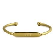 Sorority Shop Alpha Sigma Tau Bracelet, 18k Gold-Plated Adjustable Bangle Cuff with Greek Letters