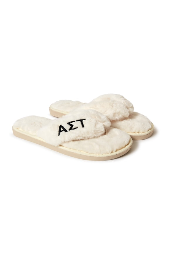Alpha Sigma Tau - Fuzzy Slippers for Women (Large, Size 9-10)