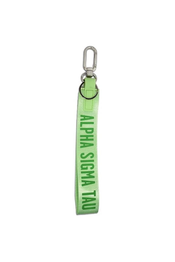 Alpha Sigma Tau Keychain - Hands-Free Wristlet Lanyard Keychain with Sorority Name, 9" Durable Polyester Strap with Alloy Hardware, Holder for Keys, Wallet, Accessories