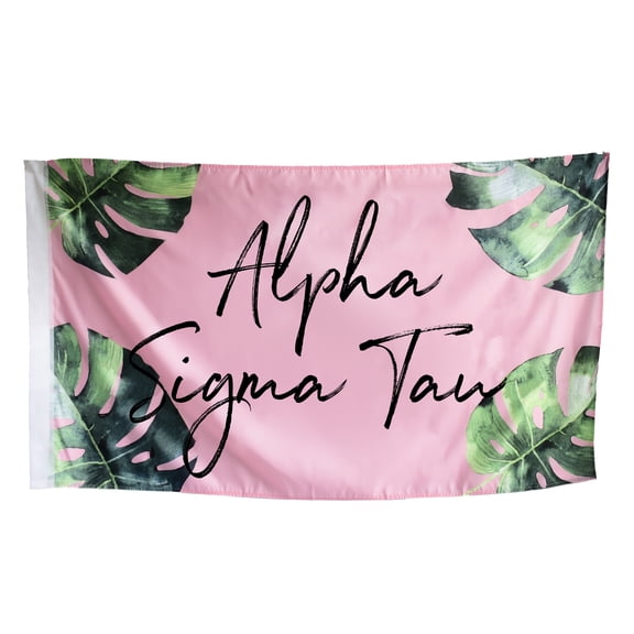 Sorority Shop Alpha Sigma Tau - Sorority Letter Flag (Tropical Design)